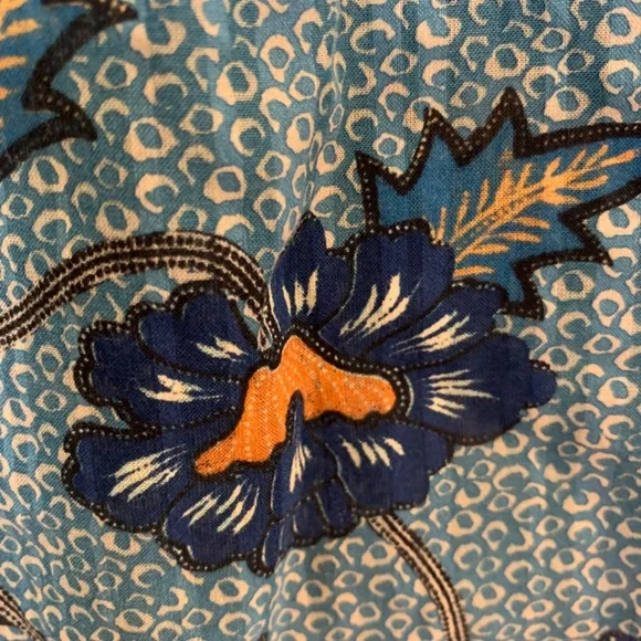 Ulla Johnson Annie Top Womens 2 Cornflower Blue Floral Cotton Blend Blouse Boho - Picture 10 of 15